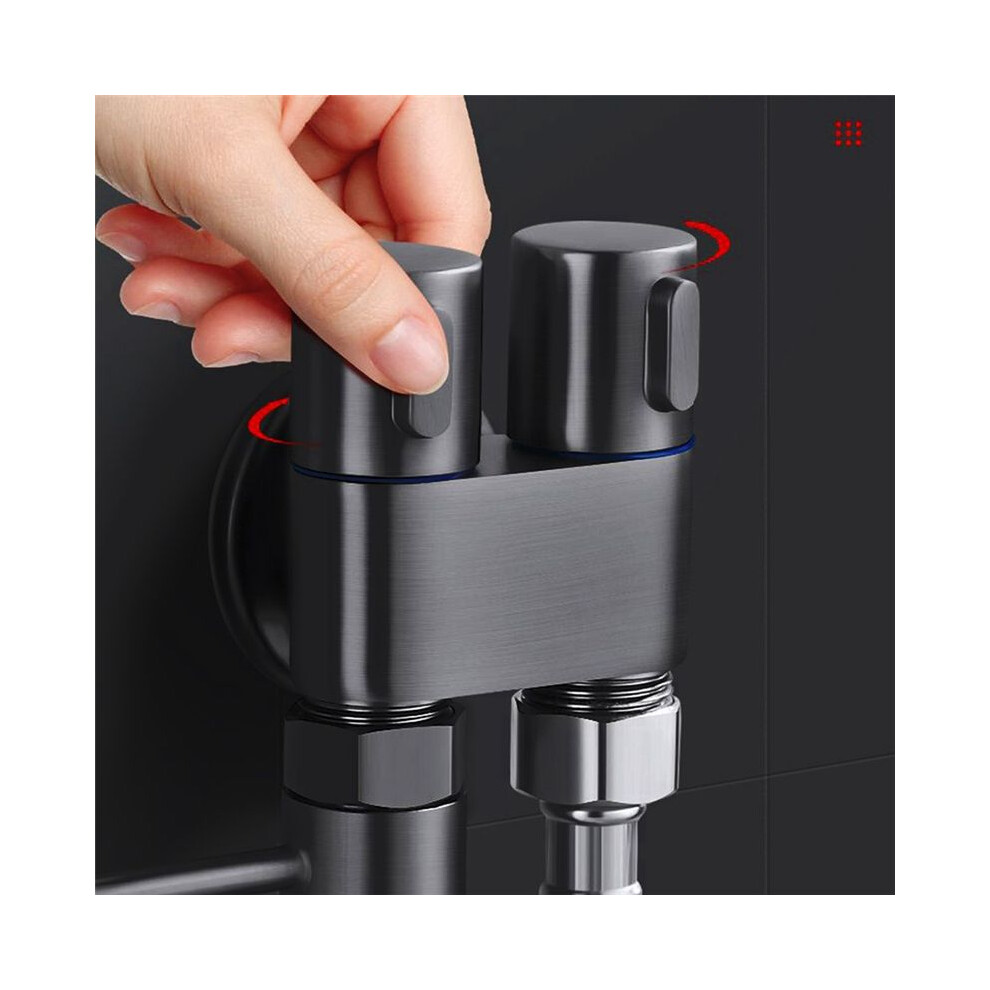 Hygienic Wall-Mounted Bidet Sprayer With Double Outlet Angle Valve, Shower Headtoilet Accessories 6131627771005