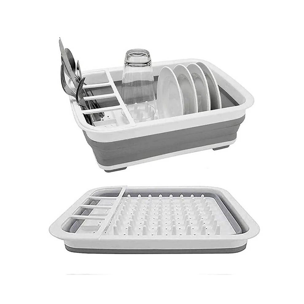 Foldable Kitchen Dish Rack For Storing Tableware, Bowls And Chopsticks, Drain Tray, Household Drying Rack 6132924396243