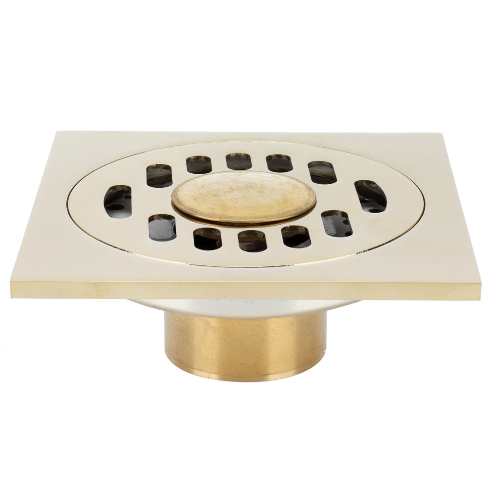 Decorative Shower Strainer, 10X10cm Bathroom Floor Drain With Thickened All-Copper Panel And Odor Resistant Features, Square Brass Shower Drains For G 9466005038102