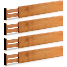 Separatori regolabili in bambù per organizer multiuso, materiale pulito e sicuro, divisori per cassetti espandibili per cucina, camera da letto,