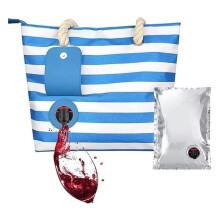 Borsa per Vino, Borsa Frigo da Spiaggia per Regalo di Viaggio, Portabottiglie Isolato A Prova di Perdite con Beccuccio Nascosto