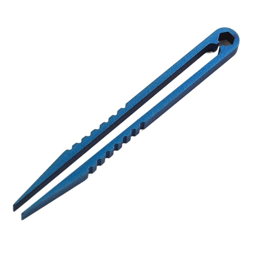 Tweezers Titanium Precision Grip Blue Eyelash Extension and Eyebrow Hair Removal Tool
