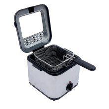 2.5L Stainless Steel Electric Deep Fryer with Basket, Adjustable Temperature and Viewing Window