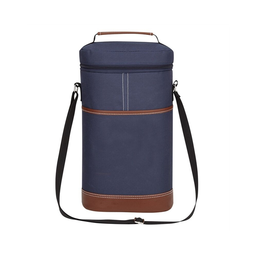 2 Bottle Wine Bag Wine Carrier Wine Gift Tote Bag, Leakproof & Insulated Wine Cooler Bag Wine Bottle Gift Bag Navy Blue 4711041450513
