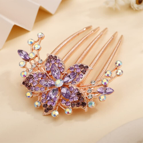 Vintage Headpiece Νύφης: Κράμα Στρας με Λουλούδι και Κρύσταλλο, Κομψό Αξεσουάρ Γάμου για 2