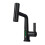 Waterfall Basin Faucet Pull-Out Kitchen & Bathroom Faucet Rainfall Temperature Digital Display No Battery Blcak 1