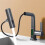 Waterfall Basin Faucet Pull-Out Kitchen & Bathroom Faucet Rainfall Temperature Digital Display No Battery Blcak 3