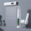 Waterfall Basin Faucet Pull-Out Kitchen & Bathroom Faucet Rainfall Temperature Digital Display No Battery Blcak 10