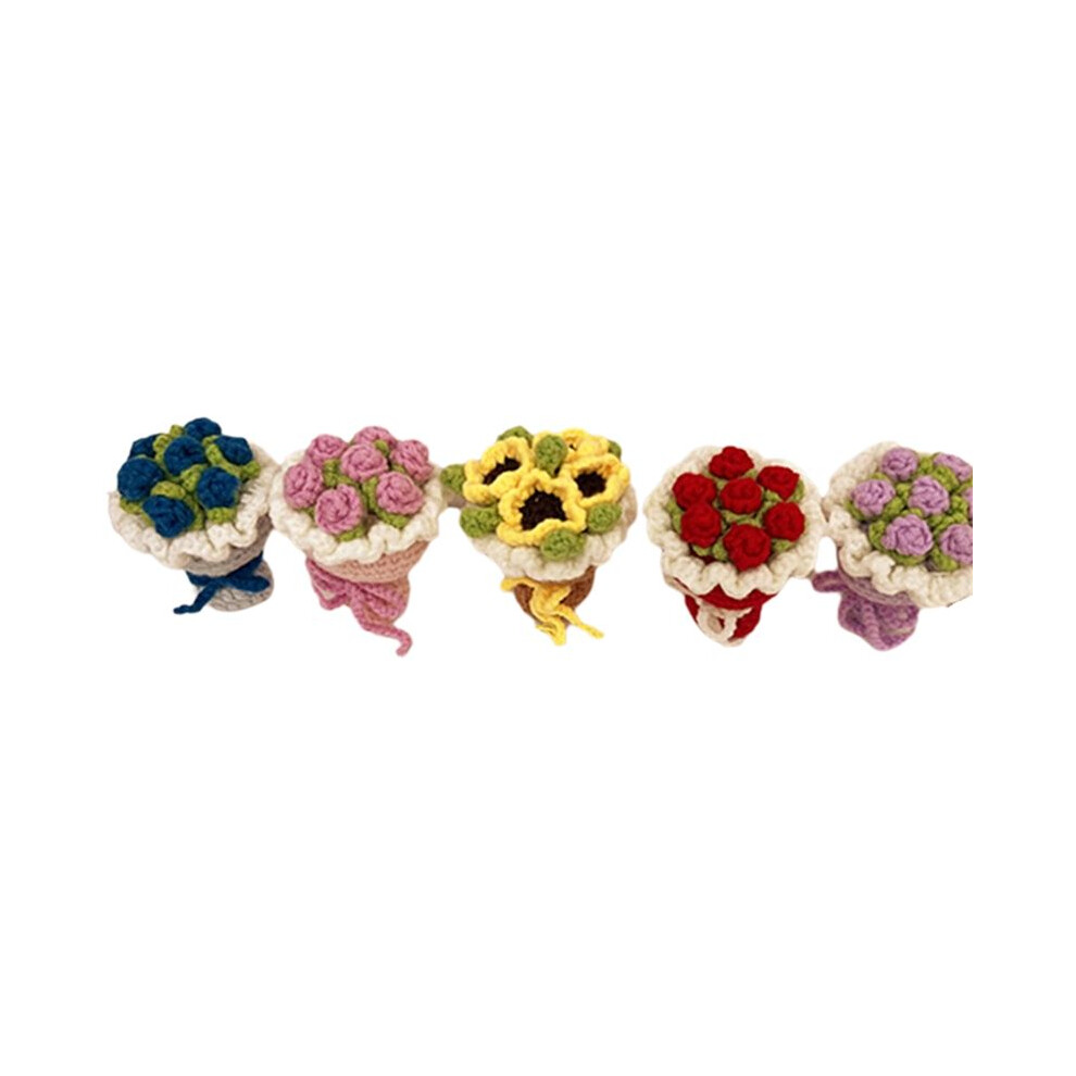 Mini Crochet Flower Bouquet Hand-Woven Flower Diy Handmade Keychain Jewelry Doll Pendant Accessories 6133266997785