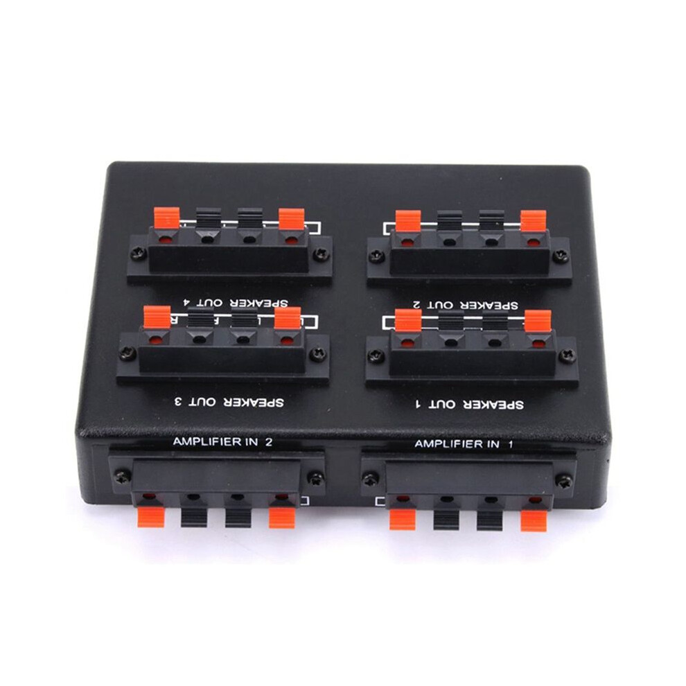 Sp-24 Mini 2-In-4-Out Stereo Audio Selector Amplifier Switcher Box Speaker Splitter 6131641814887