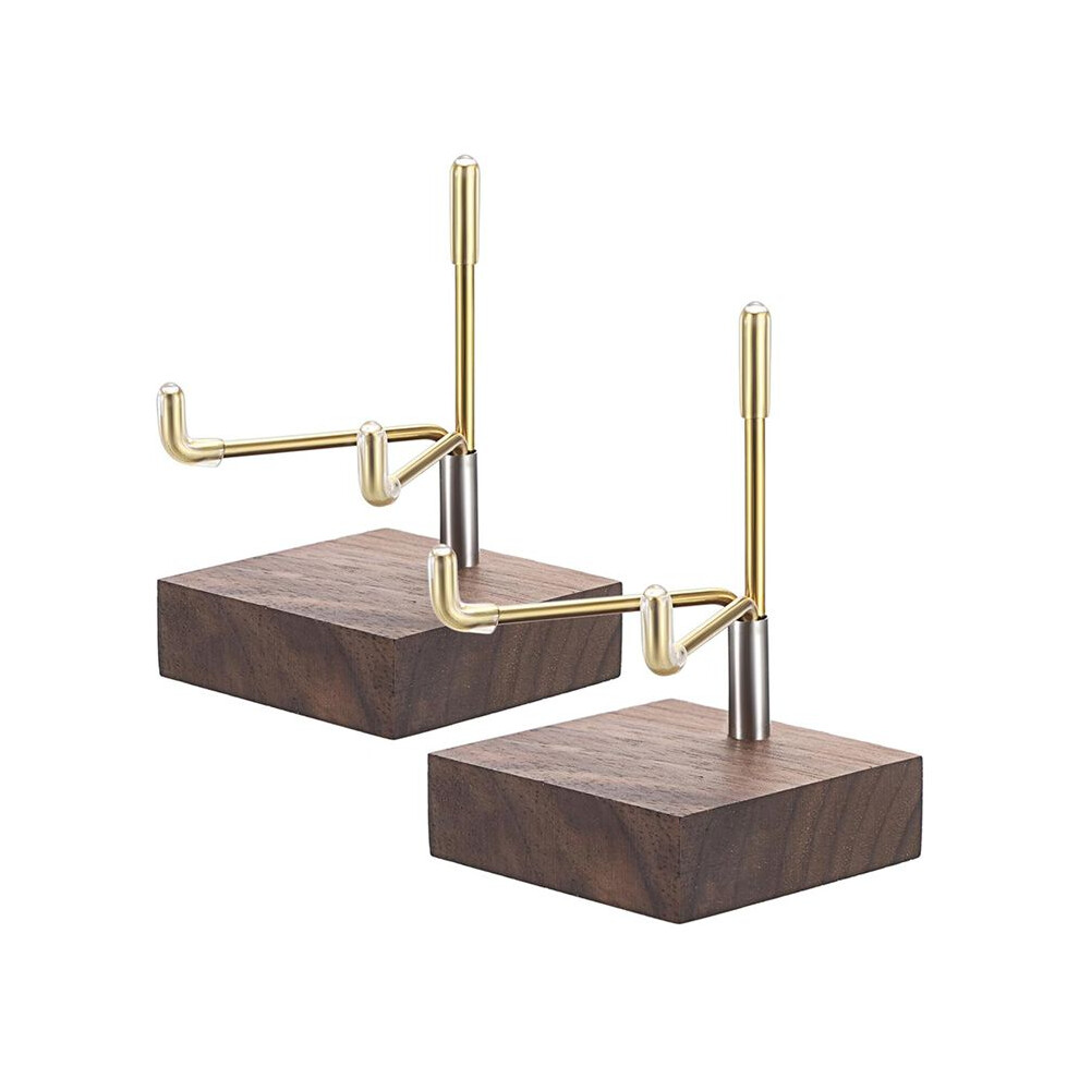 2Pcs Small Display Stand Adjustable Metal Arms And Wooden Base -Decorative Plates Display Stand Easel Holder For Crystal 6132625382675