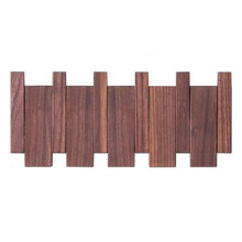 Wandgarderobe Massivholz Kleiderhaken Türgarderobe Wohndeko Walnuss 4 Haken