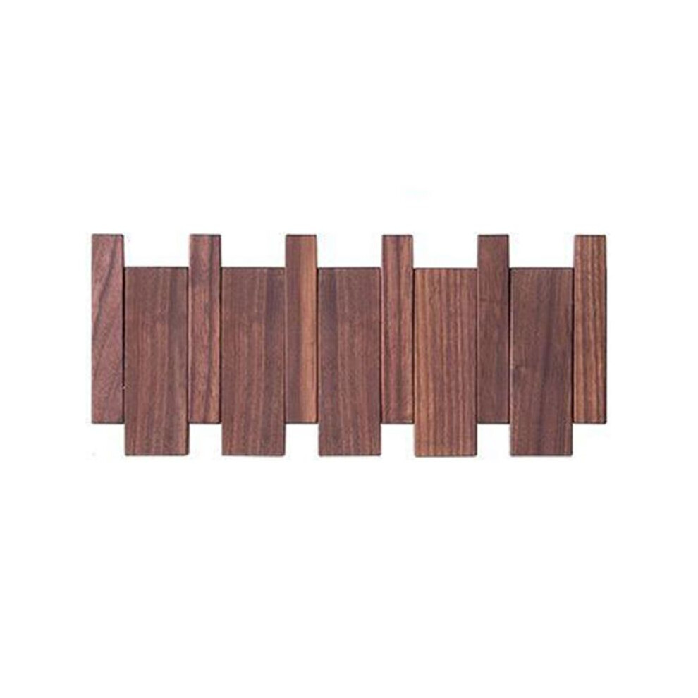 Wall-Mounted Coat Hanger Solid Wood Clothes Hook Door Hanger Coat Rack Home Decoration Walnut 4 Hooks 6133869988302