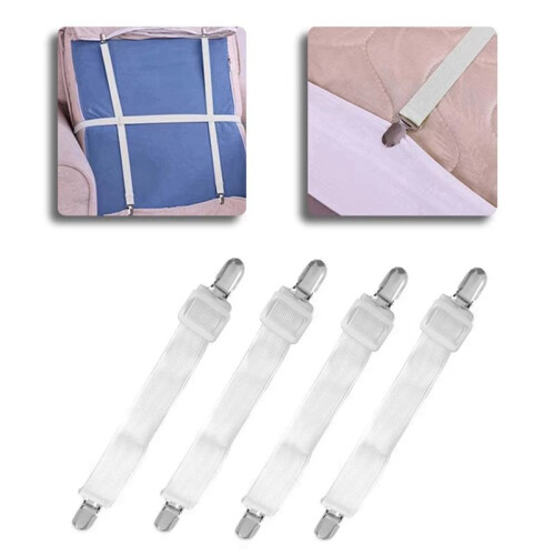 8pcs/Set Elastic Sheet Clips Double End Clips Fixed Suspender Sheet Fasteners Adjustable Length 35-70 2