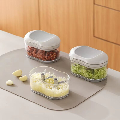 Manual Garlic Cutter - Hand-Pushed Meat Grinder for Kitchen, Efficient Ginger and Garlic Crusher, Mud Cutter Tool 2