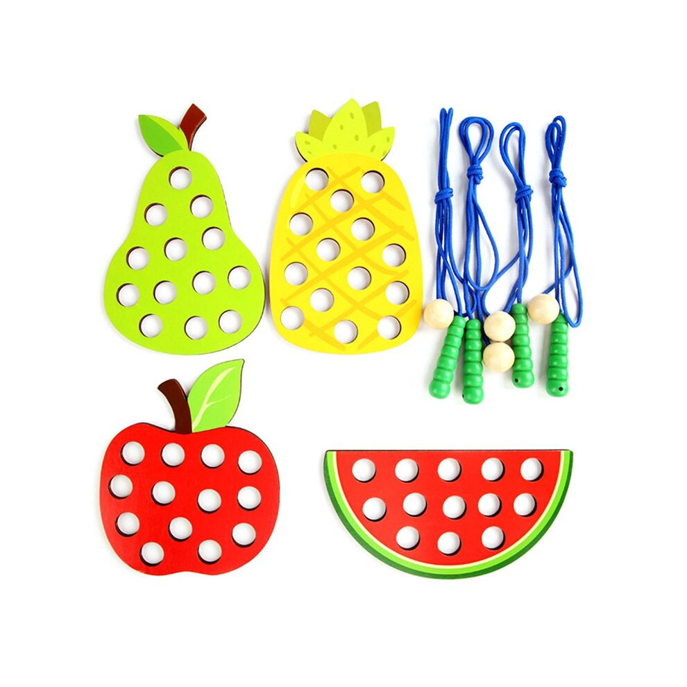 Children's Wooden Fruit Threading Toys-Enhance Hand-Eye Coordination, Early Education Toys 6133020248177