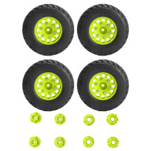 Pneus de borracha para carros RC com cubo de roda de plástico, práticos e ecológicos para carros RC na escala 1/10.