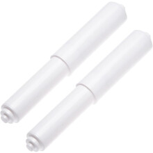 Hvid toiletpapirholder med fjederbelastet rulle, robust fjeder og problemfri integration, nem installation og universel montering, 2-pak