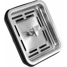 Afvalmandje voor de afvoer, adapter voor de gootsteenstop met Easy Clean-functie voor een vlotte afvoer, zilverkleurig, geeft uw badkamer een