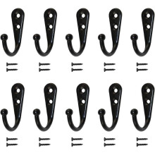 Conception polyvalente, crochet mural pour usage intensif, crochets métalliques antirouille en noir classique offrant une résistance aux rayures et