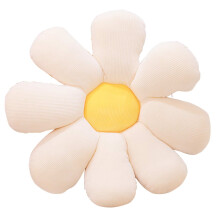 Coussin décoratif en peluche multicolore à motif marguerite, avec coussin en forme de fleur, jeté de décoration pour la chambre ou le salon.