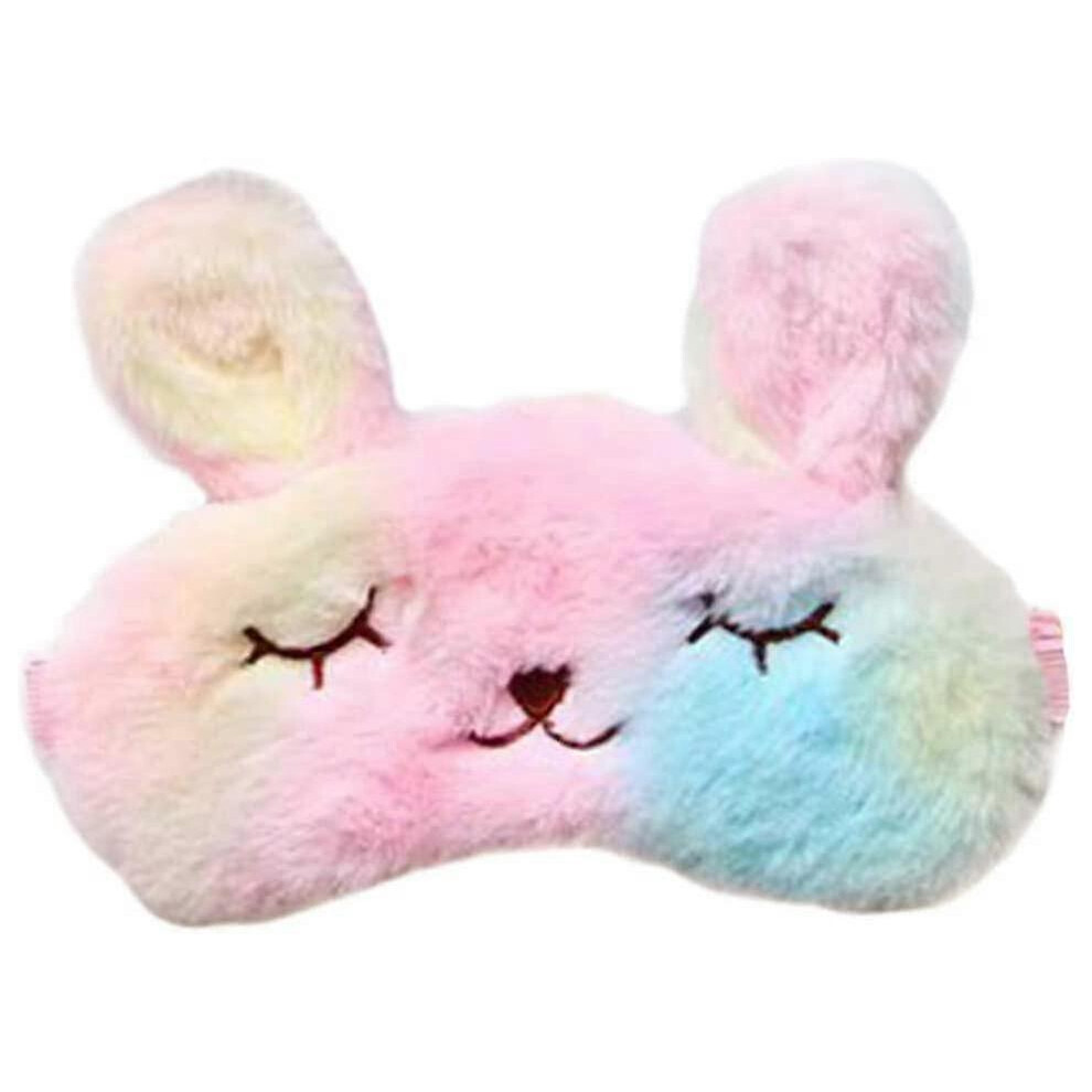 Kikidex Light (As Show, One Size) Rainbow Bunny Rabbit Eye Sleep Mask Sleeping Mask Eye Mask For Sleeping Silk Night Animal Eye Cover