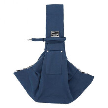 (Blue) Pet Dog Sling Satchel Carrier with Safety Harness Crossbody Shoulder Bag Pet Carrier Bag for Small Dogs Cats-Dark Grey