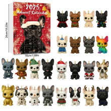 (Model D) French Bulldog Advent Calendar 2025 2D Acrylic Dog Countdown Calendar Gifts for Kids-Model K