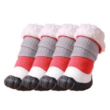 4Pcs Dog Shoes Winter Comfortable Warm Pet Dog Chihuahua Rain Snow Boots Waterproof Outdoor Non-Slip Puppy Sneakers A