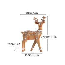 (A) Christmas Figurines Glitter Elk Statue Resin Reindeer Decor For Living Room Bedroom Photo Prop Home Nursery-B