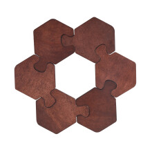 Ensemble de 6 tapis de tasse en bois hexagonaux pour boisson,