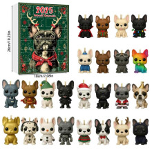 (Model F) French Bulldog Advent Calendar 2025 2D Acrylic Dog Countdown Calendar Gifts for Kids-Model K