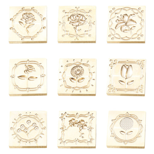 Vintage Stamp Head Flower Pattern Sealing Stamp Head 30x30mm- S 1