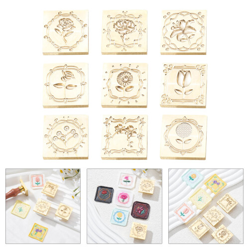 Vintage Stamp Head Flower Pattern Sealing Stamp Head 30x30mm- S 2