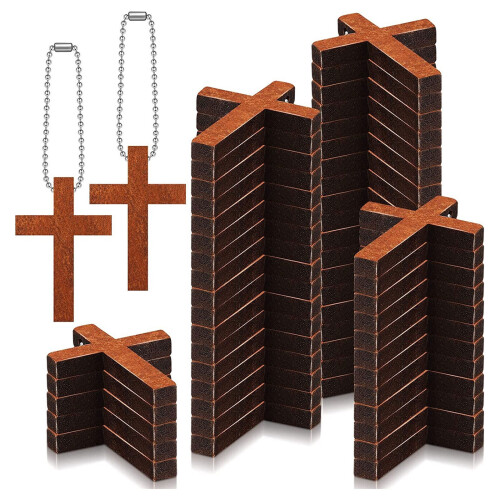 100 croix en bois, breloques, pendentifs, Mini croix, perles