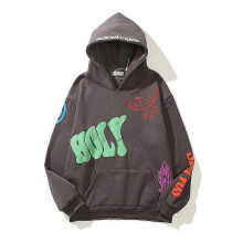 (Asian XXL, Dark Grey) Baggy Pullover Sweatshirts Men Urban Streetwear Jesus Is King Print Hoodie Plus Velvet Hip Hop Kanye Hooded Sweatshirts