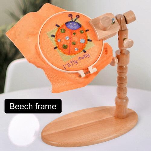 Adjustable Rotated Embroidery Hoop Holder Wood Stitching Frame 1