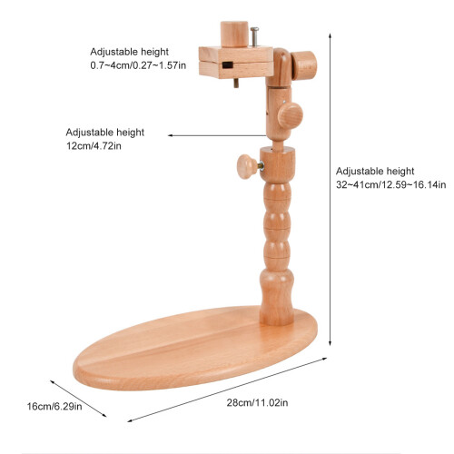 Adjustable Rotated Embroidery Hoop Holder Wood Stitching Frame 2