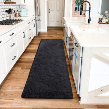 (60x220cm(2ftx7.3ft) Runner Rug) BedLooms Black Shaggy Rug-Large Ultra Soft Thick Shaggy Rug for Living and Bedrooms