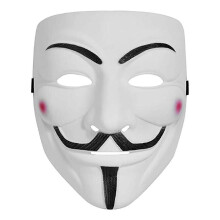 (White) High-End Plastic Halloween Mask Cosplay Hackers Mask Mardi Gras Masquerade Mask Parties Costume Events