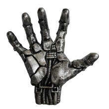 (Silver) Wall Mounted Basketball Holder Hand Sculpture Ball Storage Rack Organizer Display Case Sports Room Decor