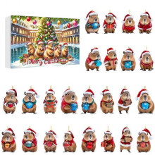 (A) 2025 Capybara Advent Calendar Xmas Countdown Calendar Cute Capybara Christmas Ornaments Christmas Tree Ornaments Christmas Gifts