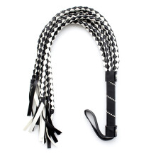 Whip SM Flogger Whips Leather Couples Spanking Sex Toy Bondage (Black)