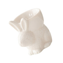 Cartoon Rabbit Eggs Holders Unique Ceramic Eggs Cups-White