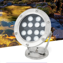 LED Underwater Pond Light IP68 Waterproof 12V 24V Stainless Steel Submersible Fountain Spotlight