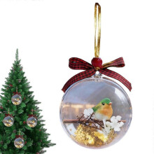 (B) Clear Christmas Balls 3.54 Inch Bird Keepsake Christmas Ornaments For Tree Fall Home Party Family Birthday Holiday Wedding-D