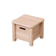 Wooden Step Stool with Builtin Storage Drawer, Compact Footstool for Indoor Outdoor Bedside Use, 30x30x25cm