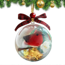 (E) Clear Christmas Balls 3.54 Inch Bird Keepsake Christmas Ornaments For Tree Fall Home Party Family Birthday Holiday Wedding-D