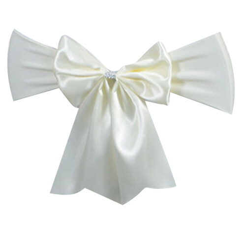 Versatility Chair Bows Sash Polyester Fabric Stretch-off white1