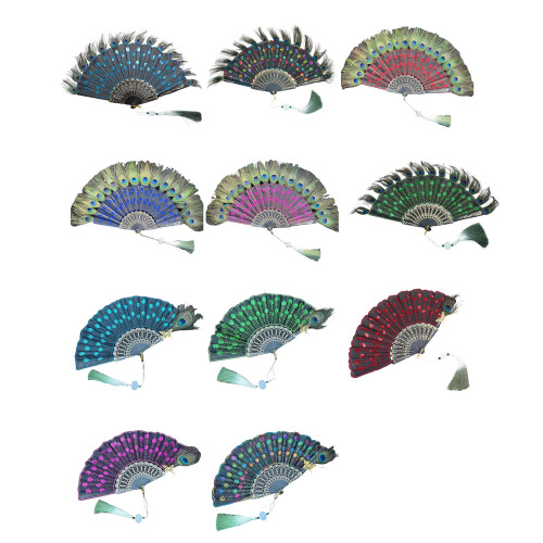 Handmade Embroidered Fan Elegant Hand Fan Vintaged Flapper-2 1